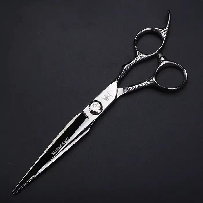 Ciseaux à cheveux XUANTENG en argent de 7 pouces, ciseaux de coiffure en acier 440C et ciseaux à eff