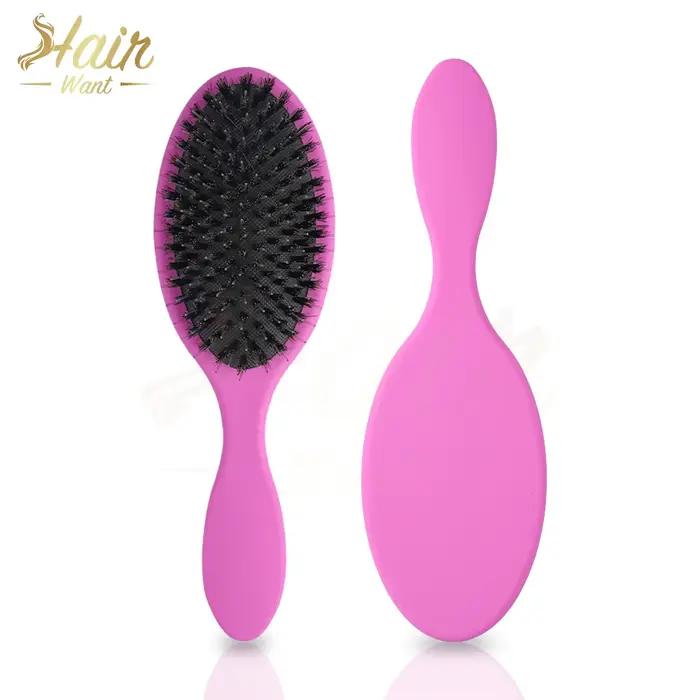 Brosse démêlante pour extensions de cheveux en poils de sanglier avec dents en nylon, pour cheveux s