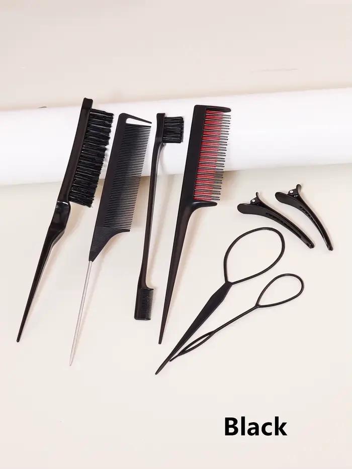 Ensemble de peignes de coiffure 8 pièces avec peigne à triple déchirure, peigne à queue de souris, b