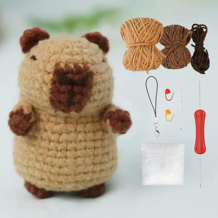 Kit de crochet capybara, ensemble de kit de crochet animal mignon, cadeau de Noël, kit de crochet po