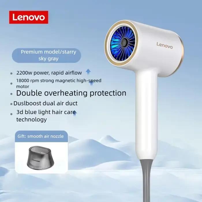 Sèche-cheveux professionnel haute puissance Lenovo C2 avec chauffage rapide, réglages chaud/froid et
