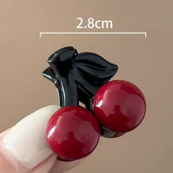 4-8 pièces de cerise de perles rouges, petites pinces à cheveux, douces, filles, cheveux cassés, Min
