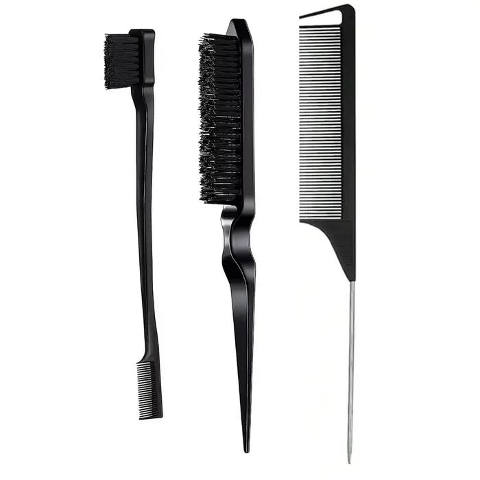 Ensemble de 3 peignes coiffants avec brosse à cheveux triple, brosse à cheveux à queue de souris, br