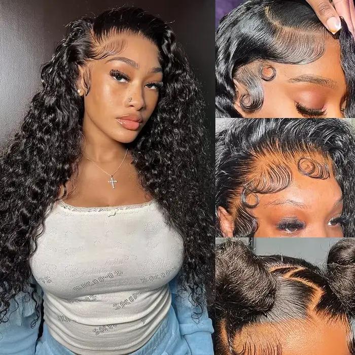 Perruque Lace Front Wig ondulée naturelle, cheveux bouclés, 13x6, pre-plucked, avec baby hair, pour 