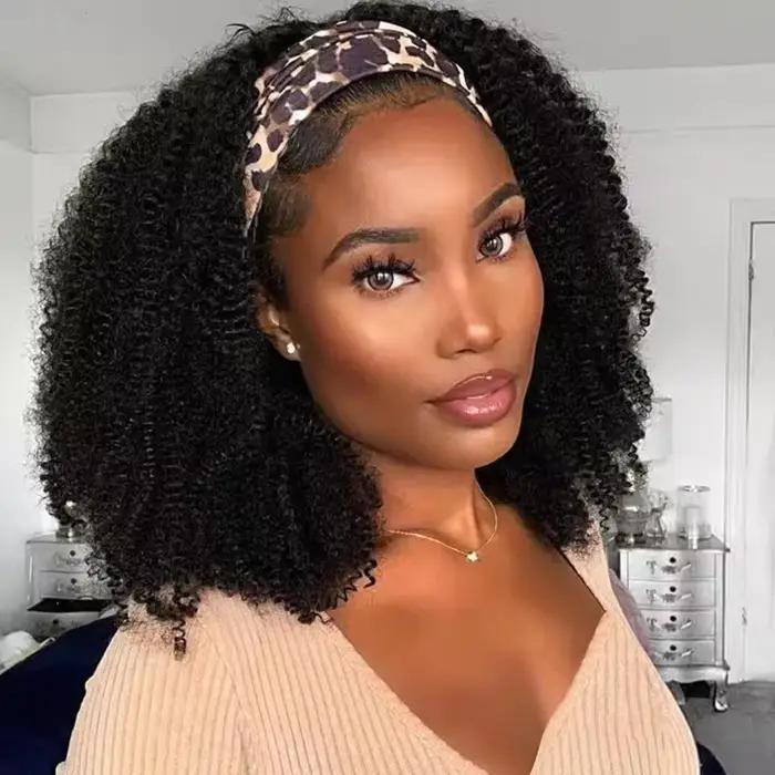 Mise à niveau 3 en 1 demi-perruque avec cordon de serrage sans couture Clip Ins Flip sur crépus bouc