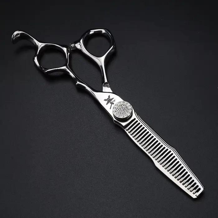Ciseaux à cheveux artisanaux CNC 6 pouces, ciseaux de coupe et d'amincissement en acier japonais 440