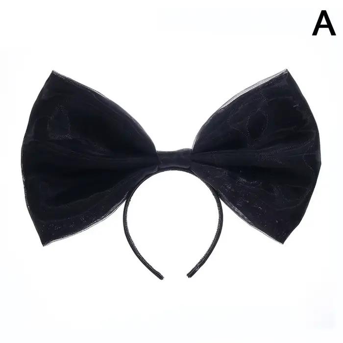 Bandeaux à gros nœud pour femmes et filles, rose, noir, épingle à cheveux, accessoires pour cheveux,