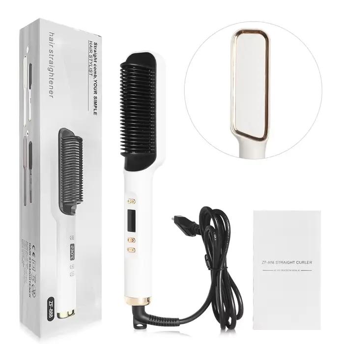 Lisseur de cheveux brosse chauffage peigne chaud lisseur électrique cheveux lissage bouclés multifon