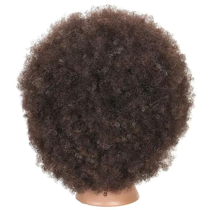 Tête de mannequin afro 100% cheveux réels, tête d'entraînement, tête de coiffure, tête de poupées tr