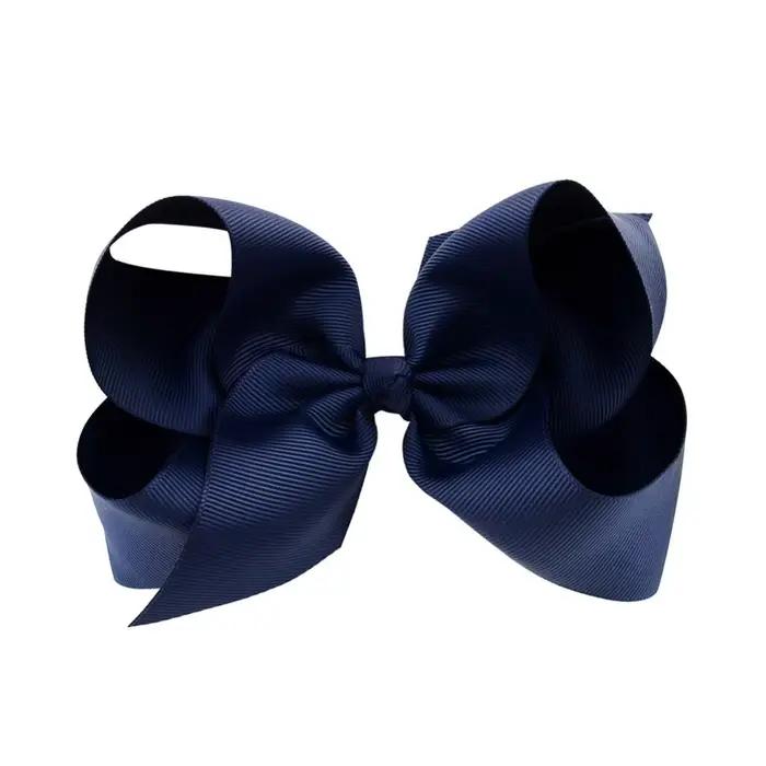 Gros ruban gros-grain de 6 pouces, nœuds de cheveux solides avec Clips pour femmes et filles, pinces