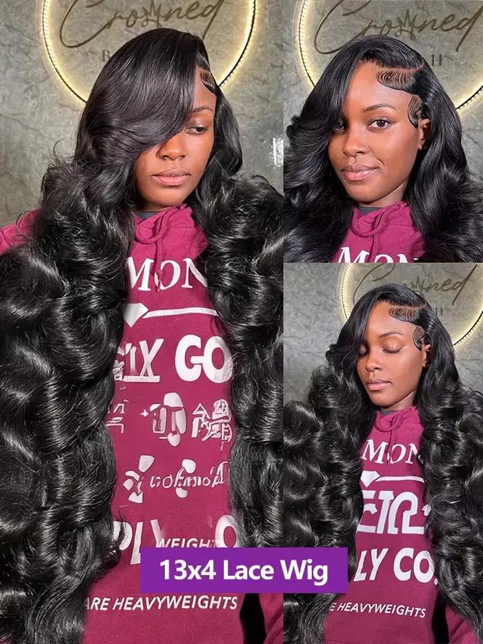 250% HD Remy 13x6 vague de corps avant de lacet perruques de cheveux humains 30 40 pouces pré plumé 
