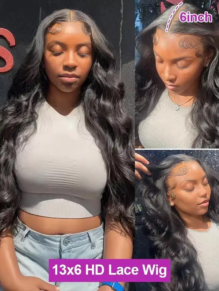 250% HD Remy 13x6 vague de corps avant de lacet perruques de cheveux humains 30 40 pouces pré plumé 