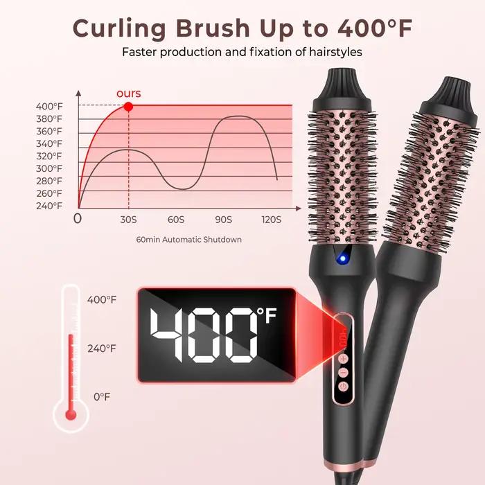 Peigne à friser chauffant brosse thermique style professionnel brosse ronde fer à friser volumateur 