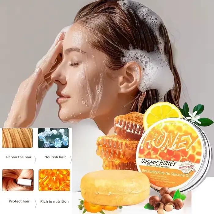 Shampoing au miel naturel, extrait d'essence végétale, shampoing rafraîchissant, poils doux, élimina