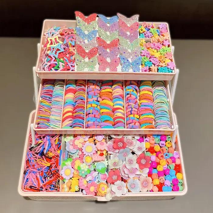Ensemble d'accessoires pour cheveux pour filles, 577 pièces, couleurs assorties, épingles à cheveux 