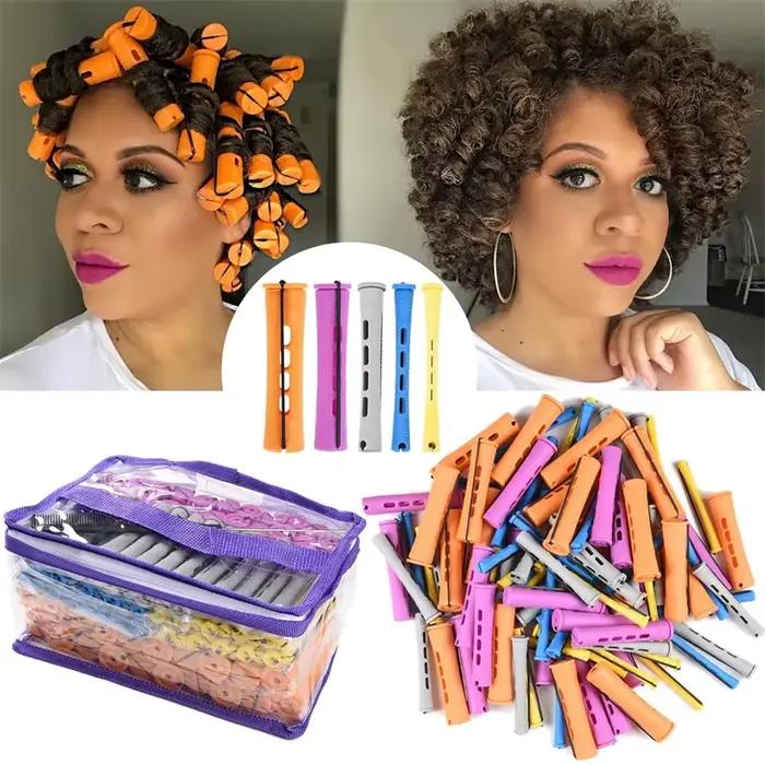 Ensemble de tiges permanentes 100 pièces, rouleaux à vagues froides de 5 tailles pour la coiffure et