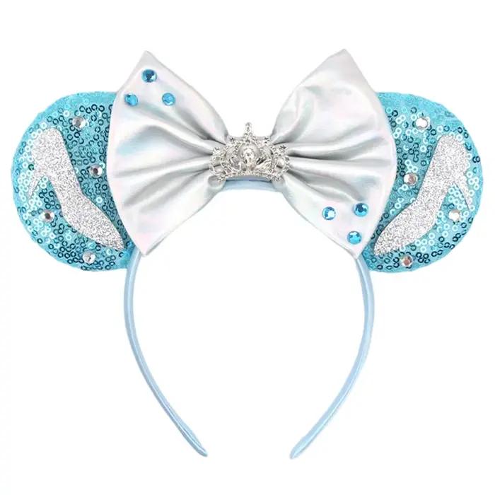 Serre-tête Disney 2026 avec oreilles de Mickey pour filles et femmes, avec sequins et nœud de 5 pouc