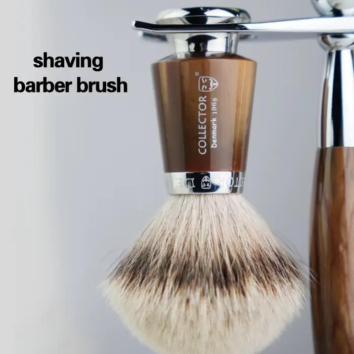Titan-Brosse de barbier blaireau, blaireau, kit de rasage de cheveux