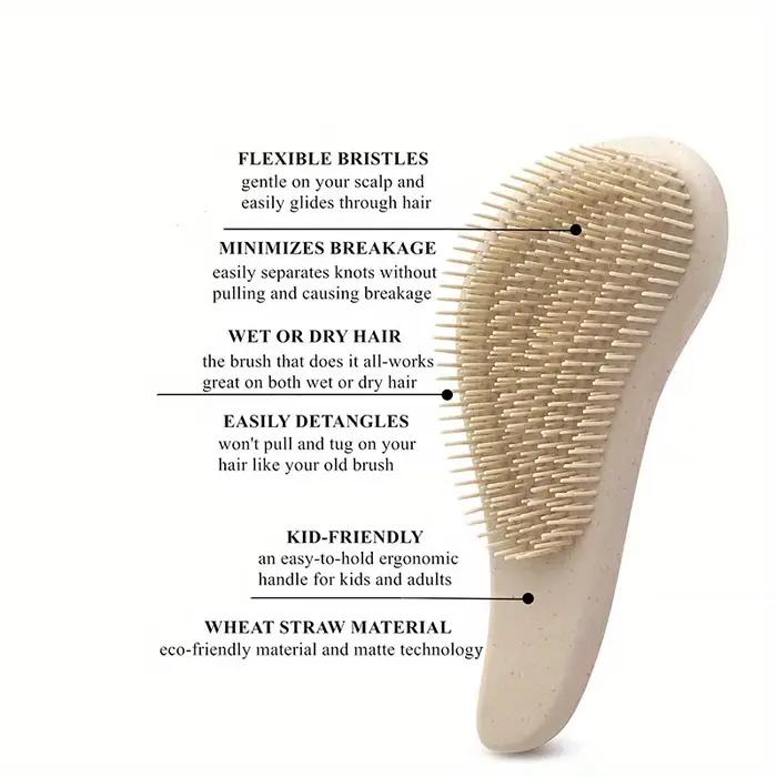 Ensemble de brosses à cheveux écologiques à poils souples et masseur de cuir chevelu en silicone por