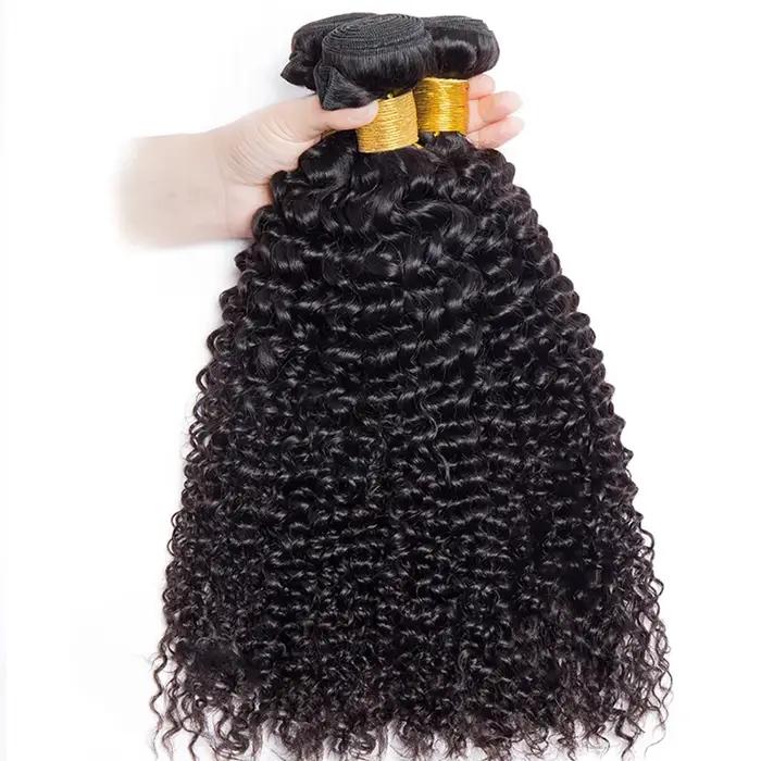 Mèches brésiliennes naturelles Remy ondulées bouclées, tissage profond, 22 24 26 pouces, Extensions 