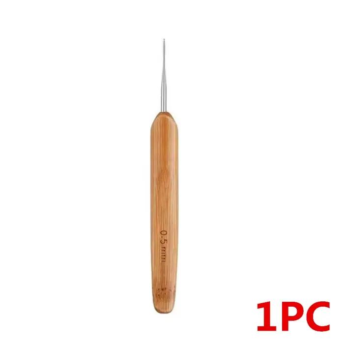 1 pièce 0.5mm/0.75mm Dreadlock Crochet bois Crochet aiguilles cheveux Dreadlocks outil pour tresse a