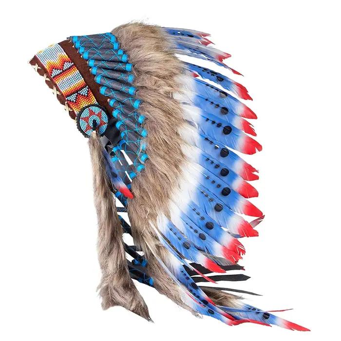 Coiffure native indienne, accessoires de tête, bandeau de décoration pour cheveux