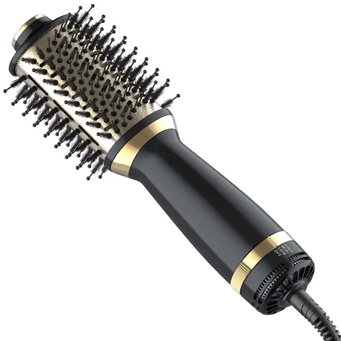 Brosse sèche-cheveux en un, brosse sèche-cheveux 4 en 1 avec seau ovale, mini brosse à air chaud pou