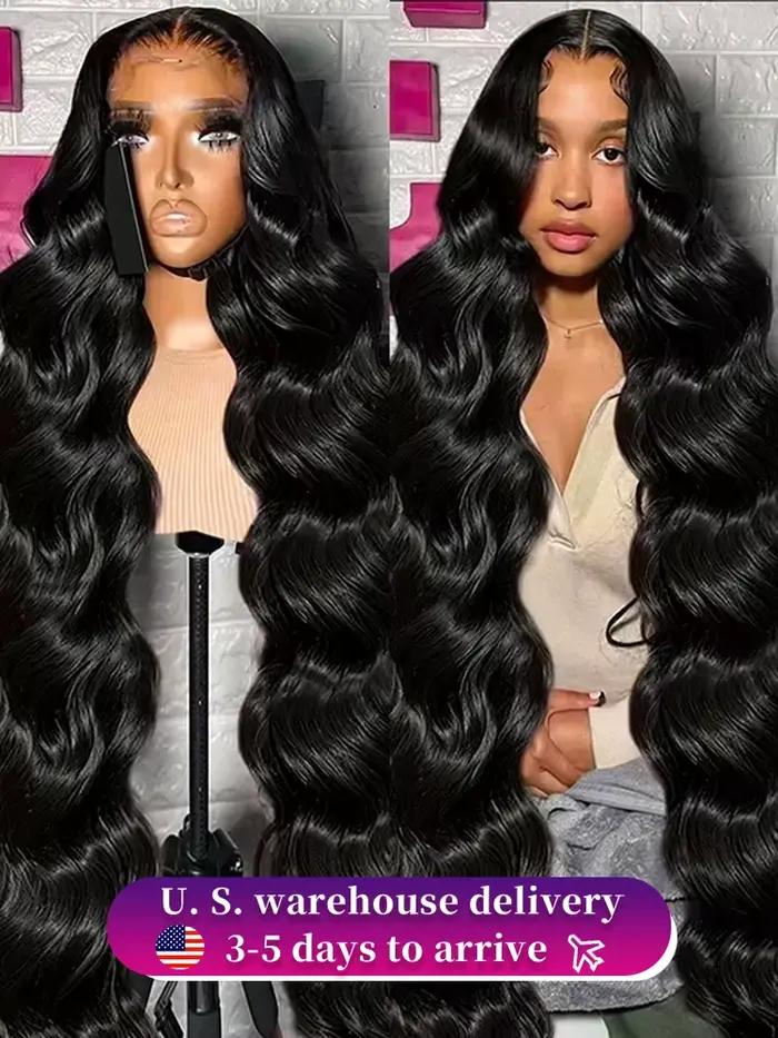 250% HD Remy 13x6 vague de corps avant de lacet perruques de cheveux humains 30 40 pouces pré plumé 