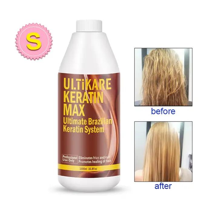 Lisseur brésilien de formaline 8% de traitement de kératine de 1000ml et brillant lisse pour des che