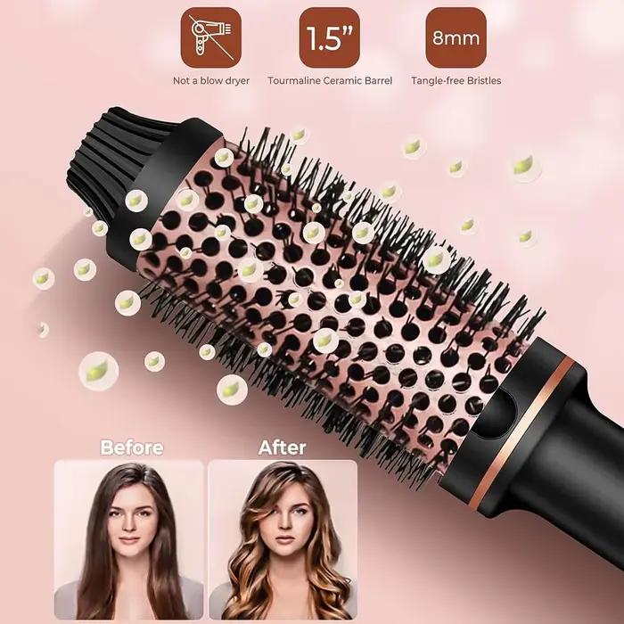 Brosse thermique 1.5 pouces, brosse à friser chauffante, fer à friser en céramique, brosse volumisan