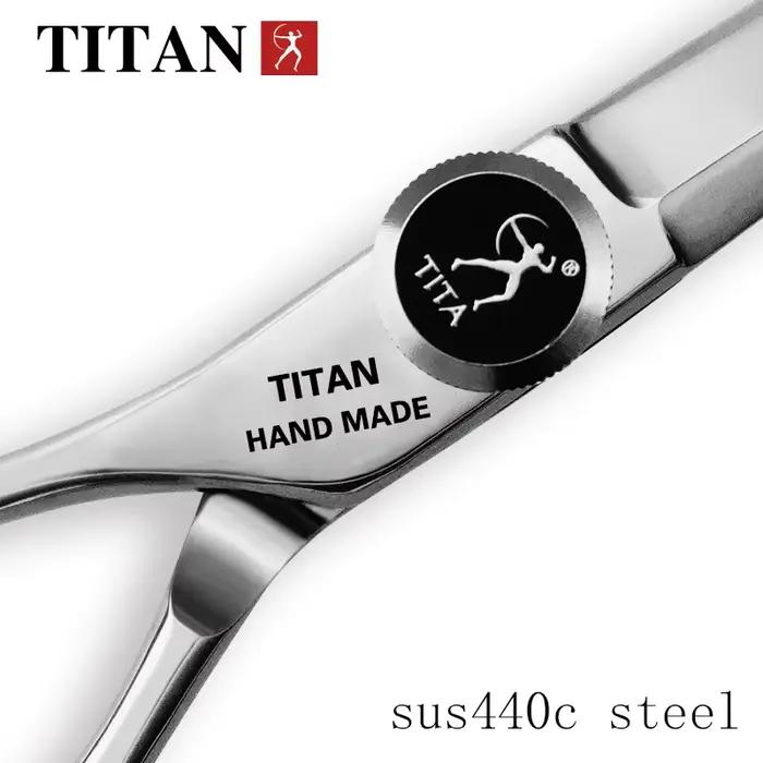 TITAN professionnel barbier coupe poignée gauche ciseaux à cheveux coupe et amincissement cisaille 6