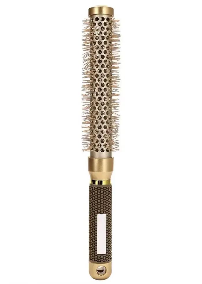 Brosse à cheveux extra longue résistante à la chaleur, 31 cm de long, corps en aluminium doré pour u