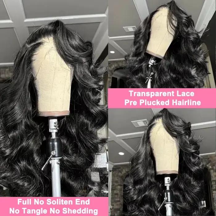 30 40 pouces vague de corps perruques de cheveux humains 13x6 Hd dentelle avant perruque cheveux hum