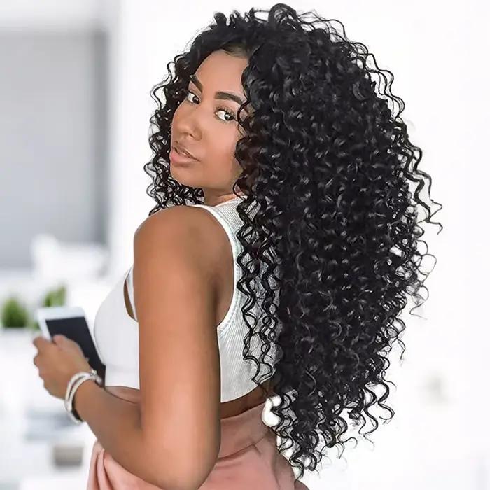 BEWILL GoGo Curl Cheveux en crochet, 14 et 18 pouces, ondes d'eau, boucles de plage, cheveux en croc