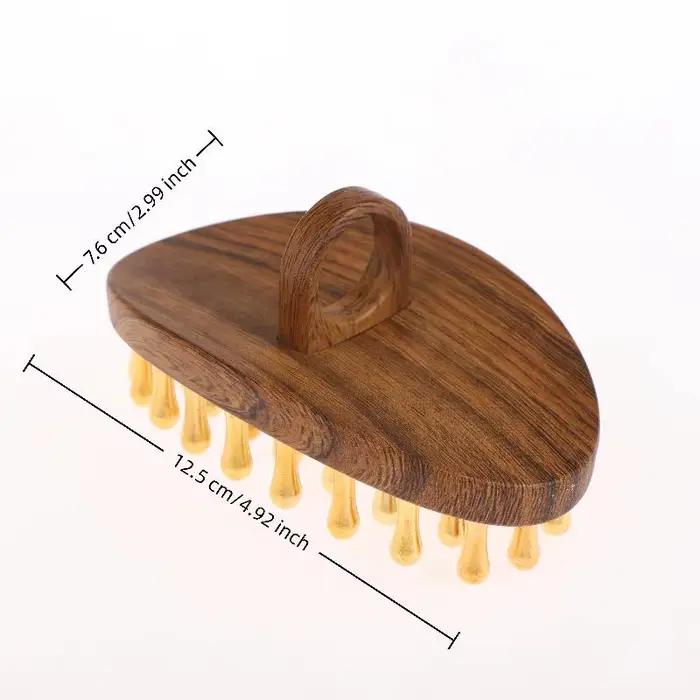NOUVEAU Brosse de massage en laiton massif à 39 dents avec manche en bois, outil de massage multifon