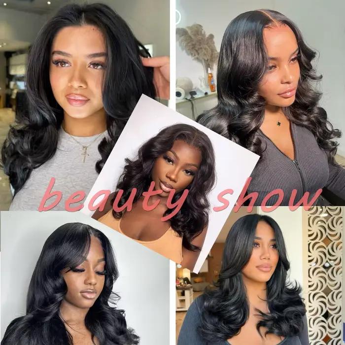 Perruques Courtes Bob Sans Colle Cheveux Humains Ondulés 5x5 HD Transparentes Lace Frontal Véritable