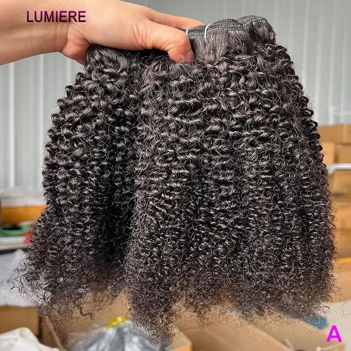 8-30 "Mongolien 100% Vierge Brut Afro Crépus Bouclés Cheveux Humains Bundles Deal Tissage 3/4 Bundle
