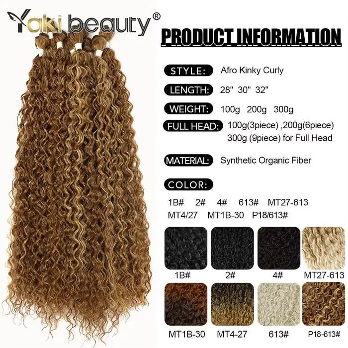 Mèches synthétiques bouclées et crépues, tissage de cheveux longs Jerry Anjo Plus, Extensions capill
