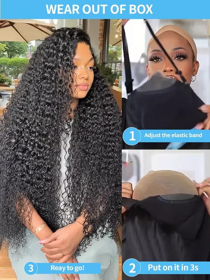 250% pré-coupé lâche vague profonde perruques 7x5 13x4 sans colle perruque cheveux humains prêt à po