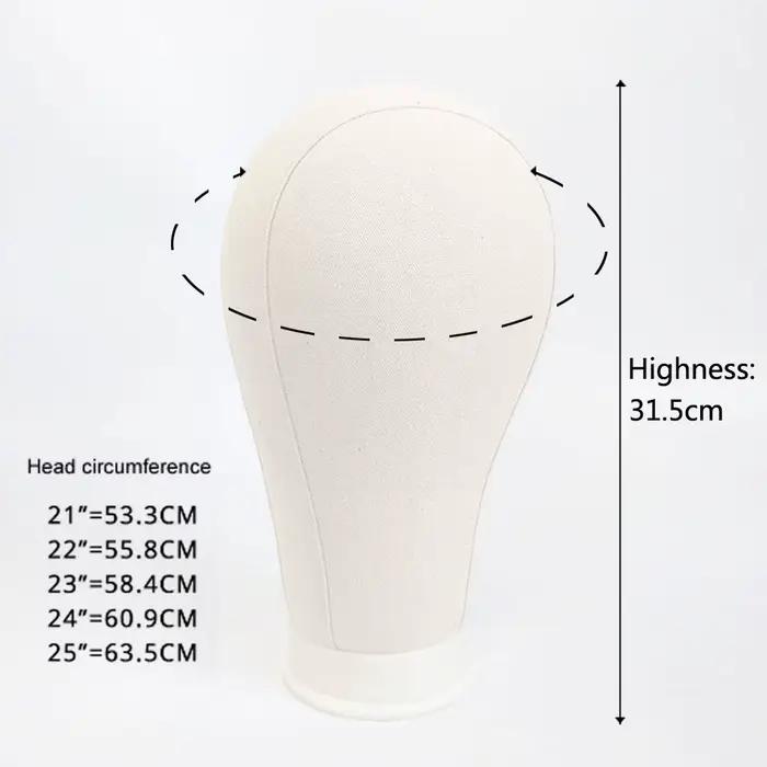Support de tête de perruque en toile, 21-24 pouces, tête de mannequin pour affichage de coiffure, su