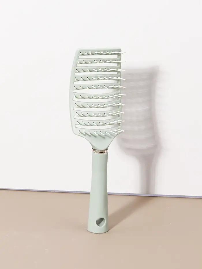 Brosse à friser - manche ergonomique, design creux, poils en caoutchouc durables, adapté à tous type