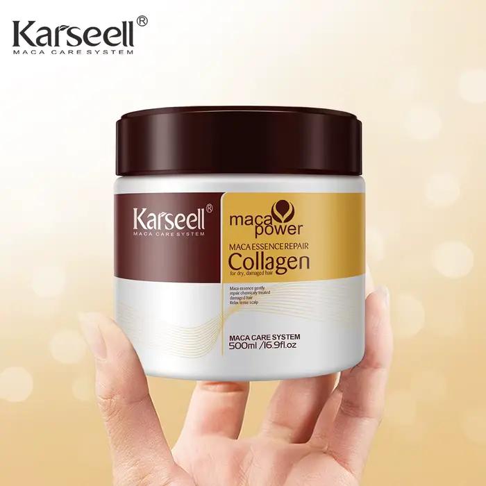 Karseell 2 pièces traitement capillaire au collagène réparation profonde conditionnement huile d'arg