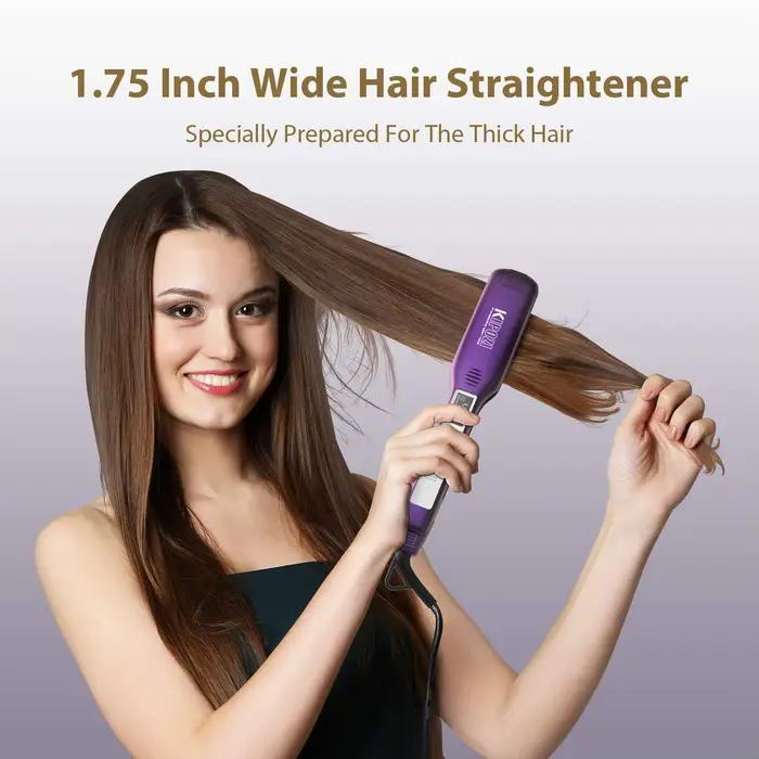 KIPOZI-Fer à lisser professionnel avec écran LCD numérique, fer plat en titane, chauffage instantané