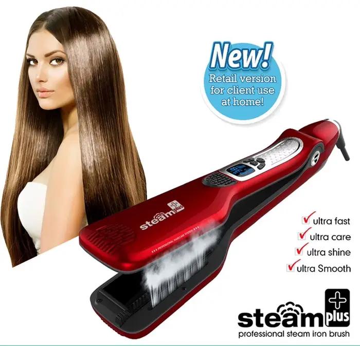Lisseur électrique à vapeur professionnel en céramique, large fer plat pour friser les cheveux, plaq