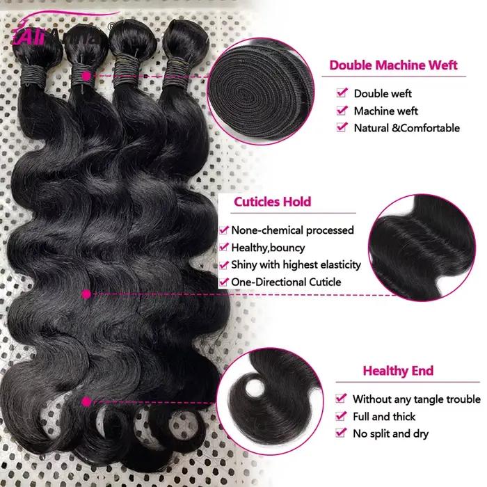 Tissage Cheveux Humains 24 26 28 Pouces Bouclé Mèches Avec Closures 4x4 2x6 5x5 Lace Closure Human H