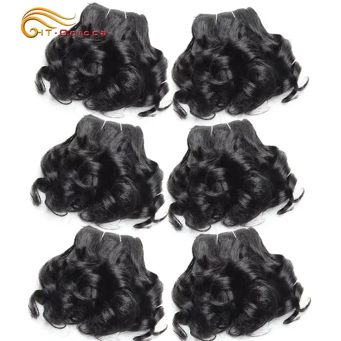 Tissage en lot brésilien bouclé ombré, boucles Opran rebondissantes, extensions de cheveux courts, 8