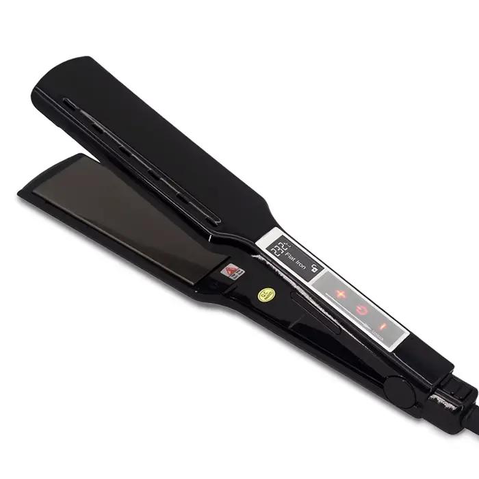 Brosse à lisser les cheveux, plaque en titane, fers plats, peigne, traitement de la kératine, outils
