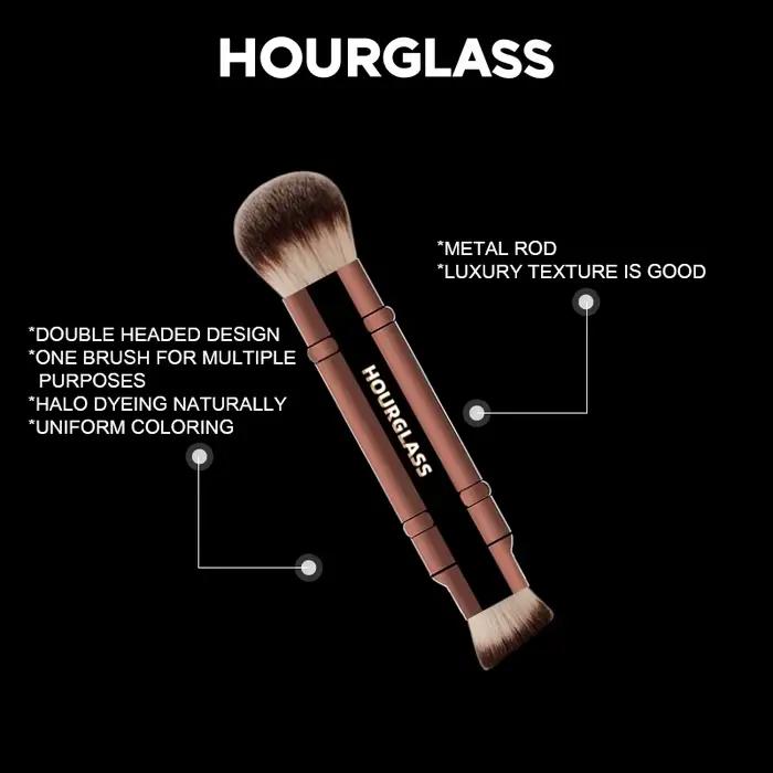 Pinceaux de maquillage multifonctionnels sablier, pinceau de fond de teint à double extrémité et pin