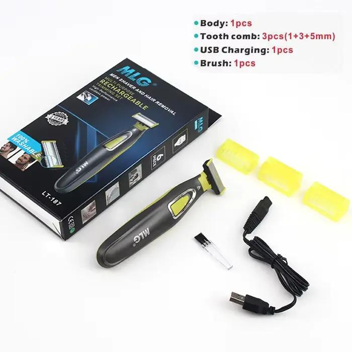 Rasoir électrique pour hommes tondeuse à barbe professionnelle rasoir sans fil corps Trimer USB Rech