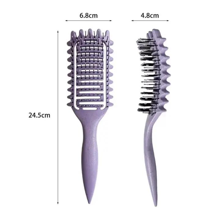 Brosse de coiffure 3 en 1 pour boucles, brosse à cheveux démêlante ajourée, peigne à cheveux emmêlé,